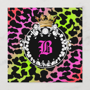 311 Diamond Medallion Leopard Neon Cherry Inbjudningar