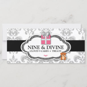 311 Divine Grått White Damask Gift Box & Nalle
