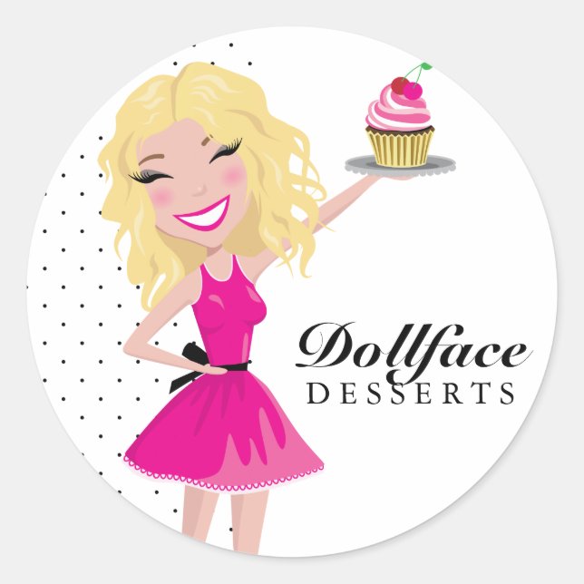 311 Dollface Desserts Blondie Runt Klistermärke (Framsida)