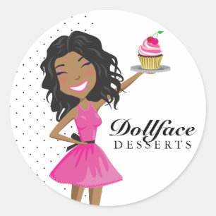 311 Dollface Desserts Ebonie in Rosa Runt Klistermärke