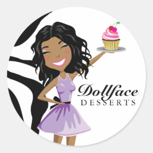 311 Dollface Desserts Ebonie Zebra Runt Klistermärke