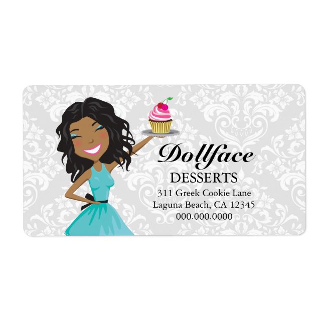 311 Dollface Desserts Gift Box Blue Ebonie Damask Fraktsedel (Framsidan)
