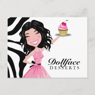 311 Dollface Desserts Kohlie Zebra Vykort