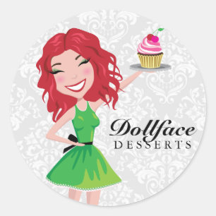 311 Dollface Desserts Rubie Damask Runt Klistermärke