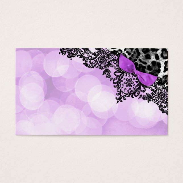 311 Drömmen i Leopard och Snöre Violet Namn kort (Framsidan)