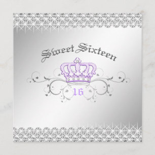 311-Drottning för en dag  Sweet sixteen Lilac Inbjudningar