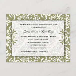 311 Emmy Damask Moss Inbjudan Vykort