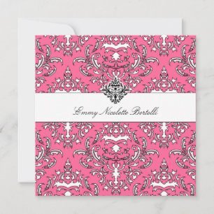 311-Emmy Rosa Devil Damask bjudning Inbjudningar