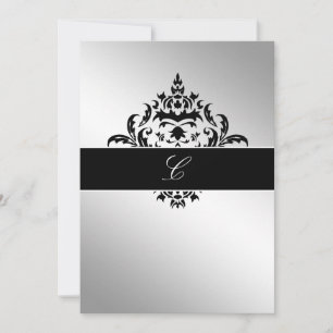 311-Enkelt elegant Damaskus silver Inbjudningar