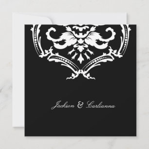 311 Exquisite Black Damask Inbjudan