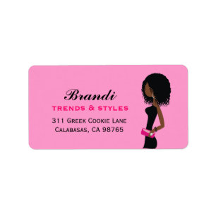 311 Fashionista African Curly Hair Labels Adressetikett