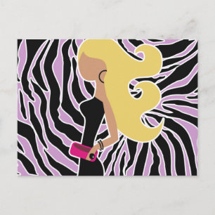 311-Fashionista Lila Zebra   Blond Vykort