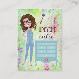 311 figurerade mer full för Upcycle Cutie brunett Visitkort