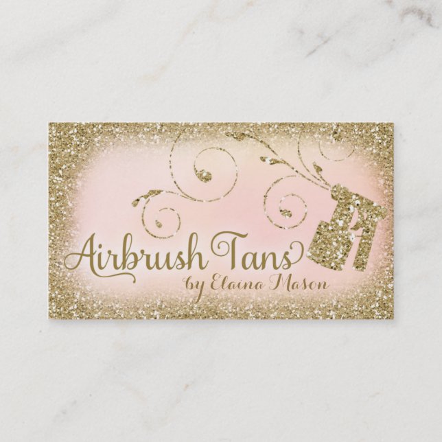 311 för Glam rosor för glitter Airbrushsolbränna Visitkort (Framsida)
