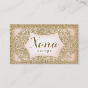 311 Glam guld- glitterrosor för vintage Visitkort