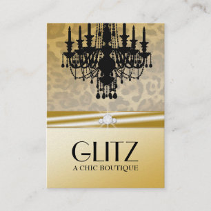311-Glitz Boutique - guld- Leoparddiamant Visitkort
