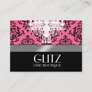 311-Glitz Boutique - svart Rosa damascenarosor Visitkort
