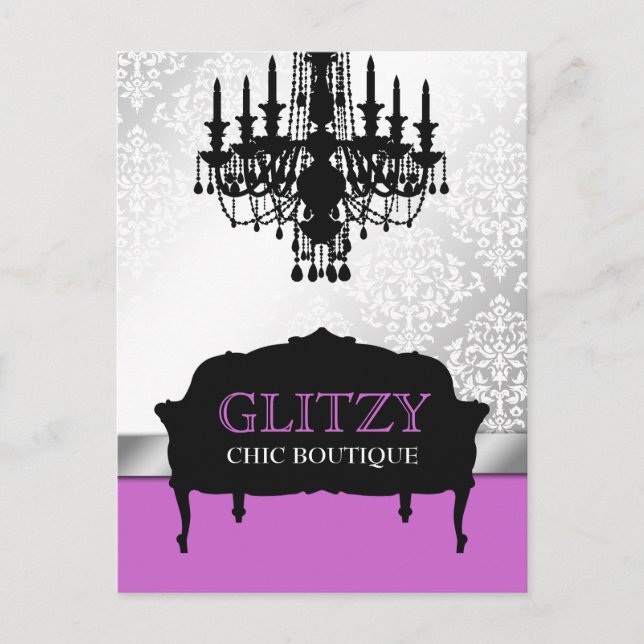 311 Glitzy Chic Boutique Lila Postcard Vykort (Framsida)