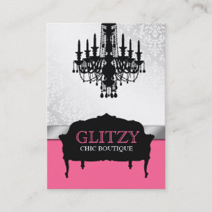 311-Glitzy chic Boutique - rosa rosa lodrät Visitkort