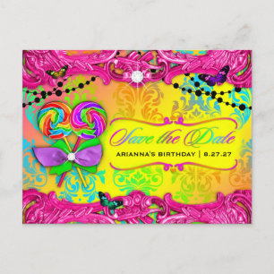 311 GODIS Wonderland Rosa Sweet 16 Spara datum Meddelande Vykort