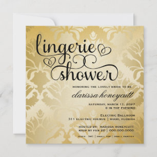 311 Golden Damask Shimmer-Möhippa Inbjudningar
