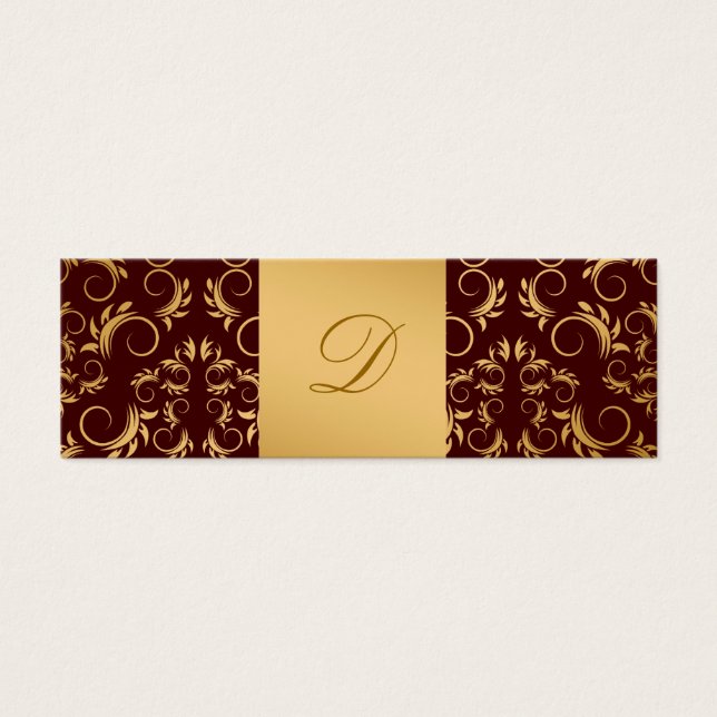 311-Golden Divine Chocolate Monogram Litet Visitkort (Framsidan)