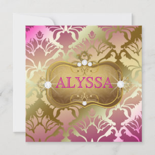 311 Golden Rosa Damask 40 och Fabulous Inbjudningar