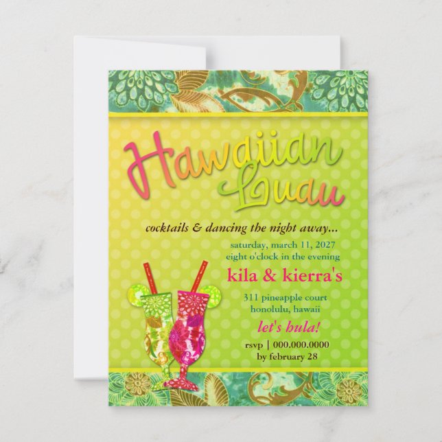 311 hawaiibo Luau Inbjudningar (Framsida)
