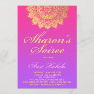 311 Henna Rosa Lila Ombre Sharon's Inbjudningar