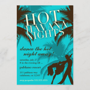 311 Hett Havanna Nights Aqua Brown Inbjudan