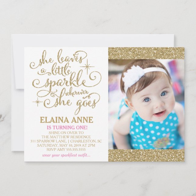 311 Hon Lämnar lite Gnistra vart hon än går Inbjudningar (Framsida)