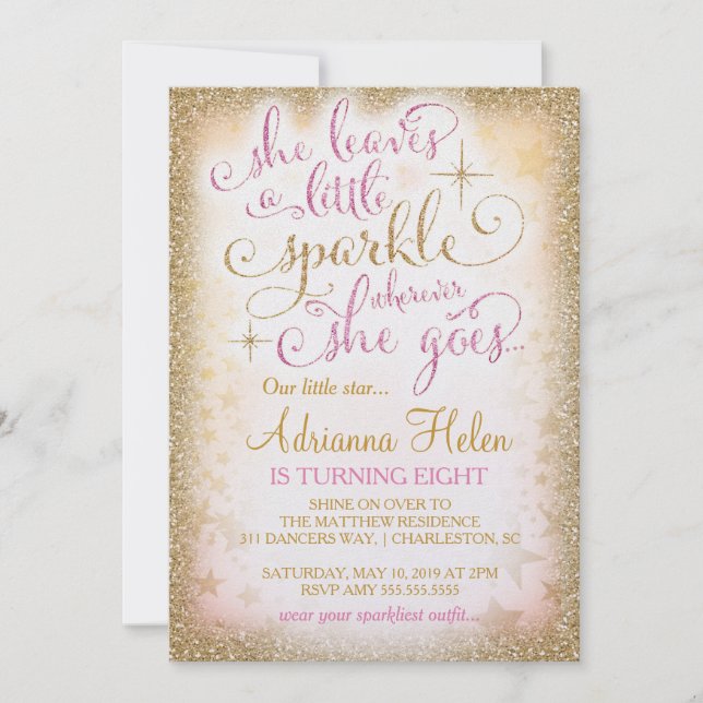 311 Hon Lämnar lite Gnistra vart hon än går Inbjudningar (Framsida)