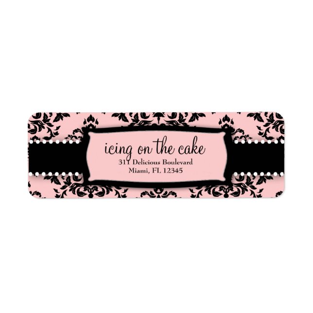 311 Icing on the Cake Sweet Rosa Address Label Returadress Etikett (Framsidan)