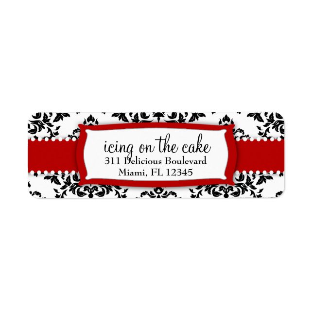 311 Inställning på Cake Cherry Red Returadress Etikett (Framsidan)