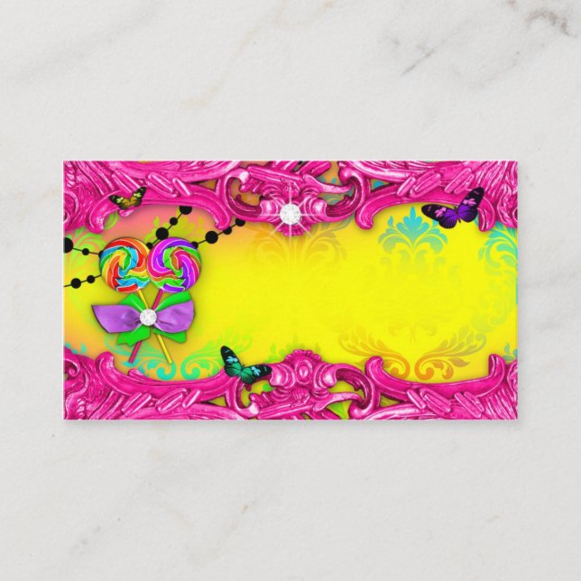 311 Kandy Wonderland Rosa Sweet 16 Place Cards Placeringskort (Framsida)