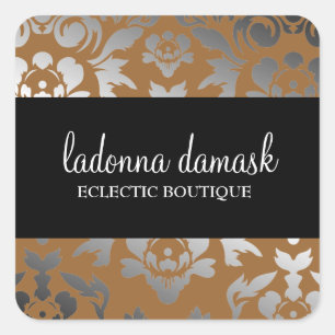 311 Ladonna Damask Bronze Fyrkantigt Klistermärke