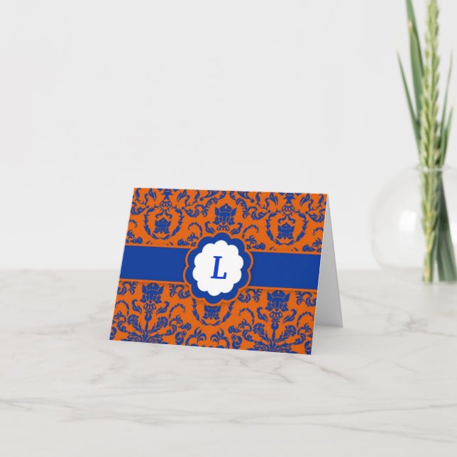 311-Lauren Damask | Royal Blue Tack Kort (Framsida)