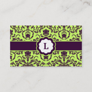 311-Lauren damastast limefrukt för Monogram Visitkort