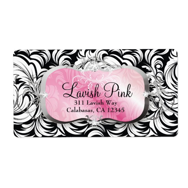 311 Lavish Rosa Platter-etiketter Fraktsedel (Framsidan)