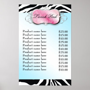 311 Lavish Rosa Platter Zebra Pris List Poster