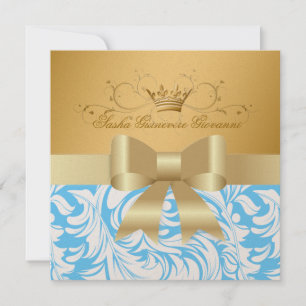 311-Lavishly Golden Pojke Shower Inbjudningar