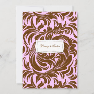 311-Lavishly Lainey Rosa & Chocolate-inbjudan Inbjudningar