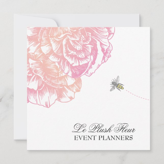 311 Le Plush Fleur Creamy Rosa - Bee Gift Card (Framsida)
