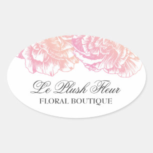 311 Le Plush Fleur Creamy Rosa Ovalt Klistermärke