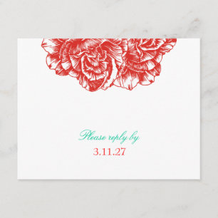 311-Le Plush Fleur - Rouge & Turquise OSA Kort