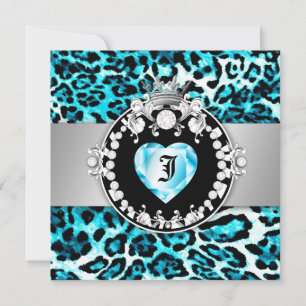 311 Leopard-Tique Kiss Queen of Hearts Sweet16 Inbjudningar