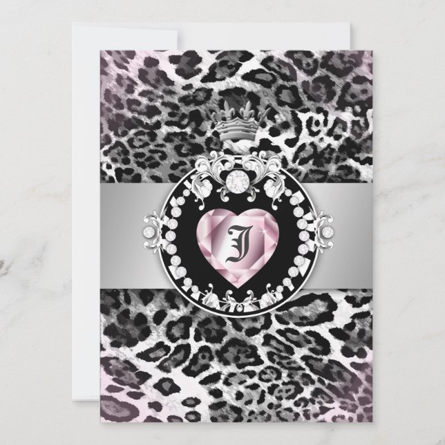 311 Leopard-Tique Queen of Hearts 5,5x7.5 Inbjudningar (Framsida)
