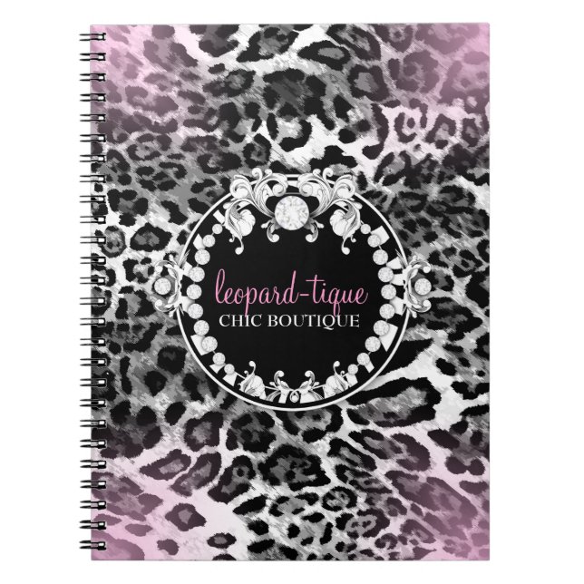 311 Leopard-Tique Rosa Fade Anteckningsbok (Framsidan)