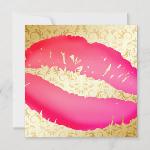 311-Lipstick Kisses Golden Divine Inbjudningar