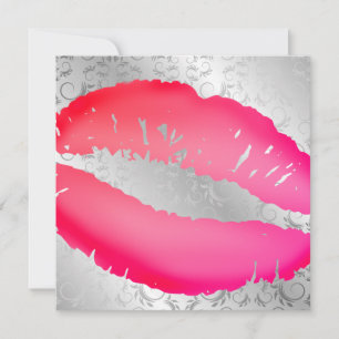 311-Lipstick silverpräst för kyssar Inbjudningar
